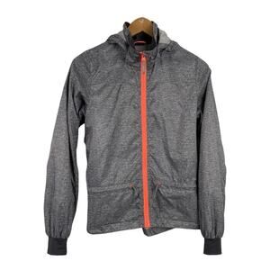 H&M Kids Sport Lightweight Windbreaker Gray Jacket Full Zip Cinched Back 12-13Y